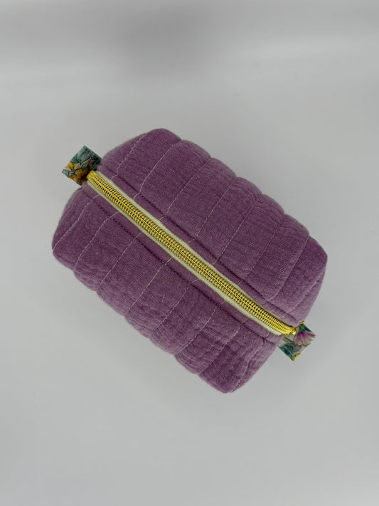 Lavander Latter Quilted Makeup Bag