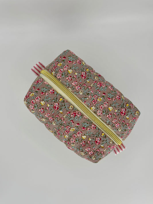 She Loves Me, She Loves Me Not Quilted Makeup Bag