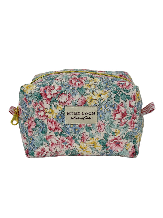 Garden Party Quilted Makeup Bag