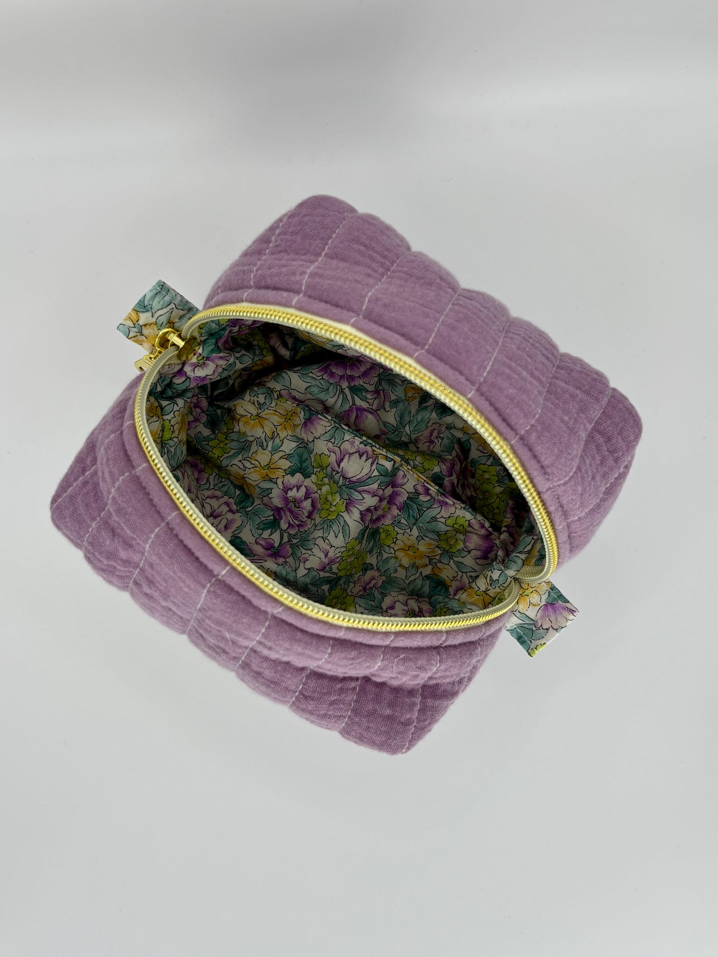 Lavander Latter Quilted Makeup Bag