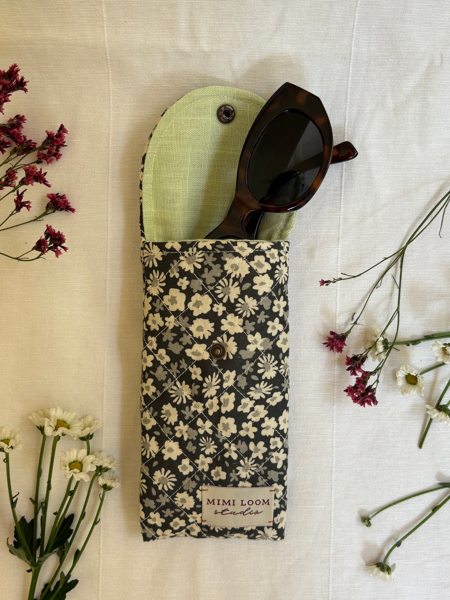 Daisy by Night Quilted Sunglasses Case