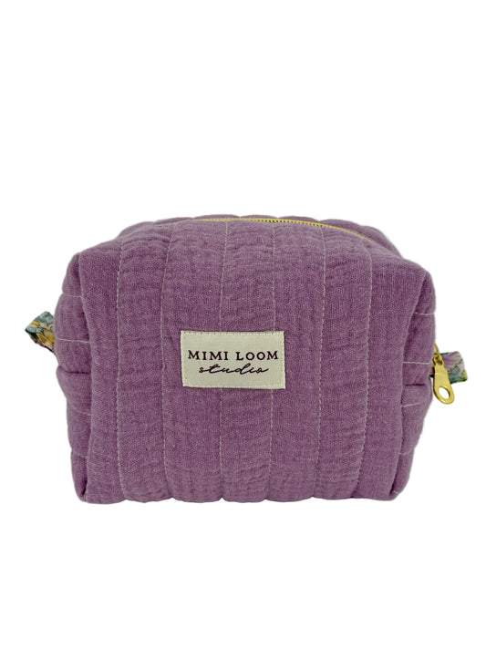 Lavander Latter Quilted Makeup Bag