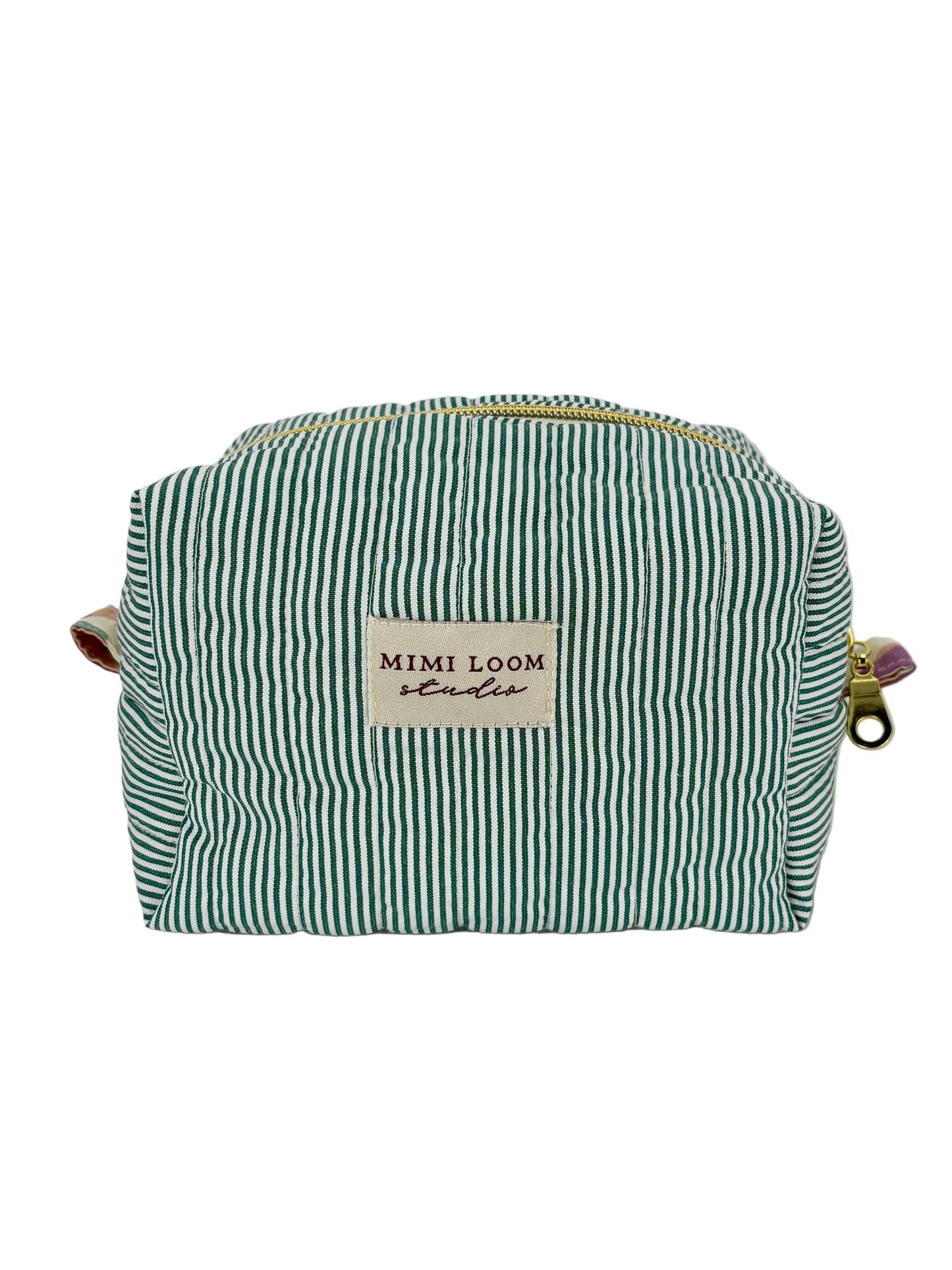 Seaside Stripe Quilted Makeup Bag