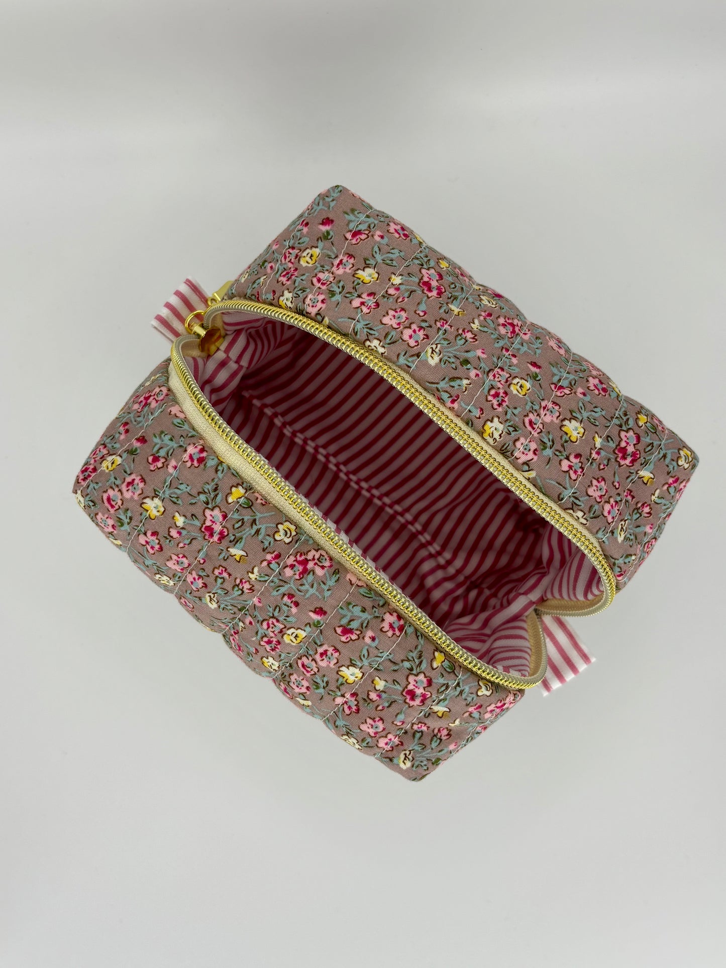 She Loves Me, She Loves Me Not Quilted Makeup Bag