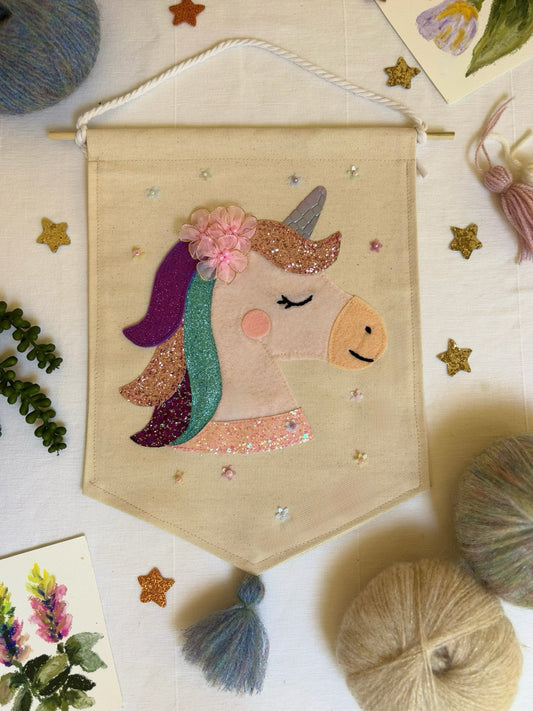 Moonbeam - Unicorn Felt Wall Hanging